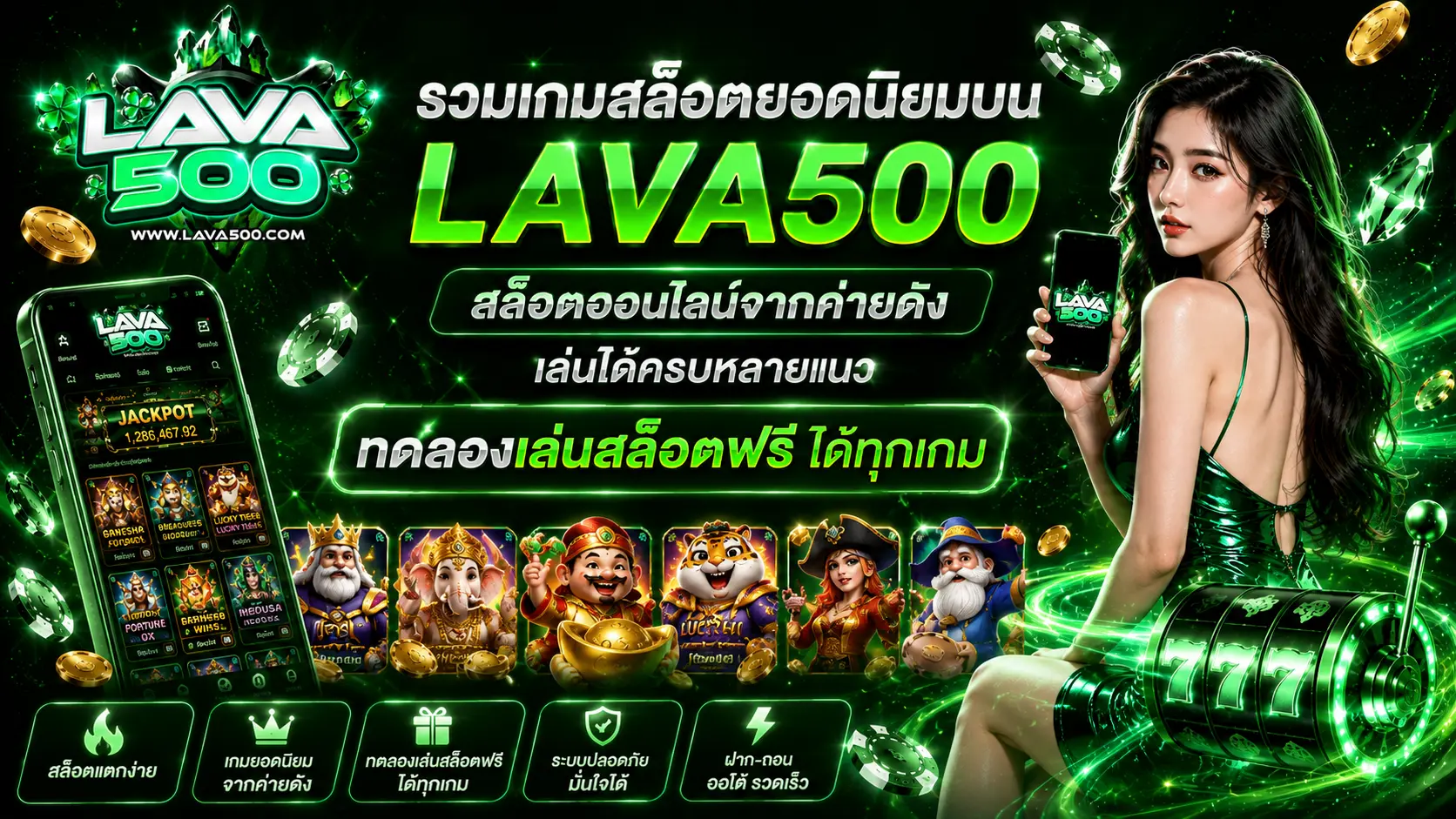 รวมเกมสล็อตยอดนิยมบน LAVA500